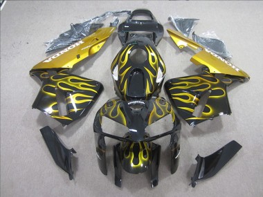 Discount 2005-2006 Black Yellow Flame Honda CBR600RR Motorcycle Fairing Kits Canada