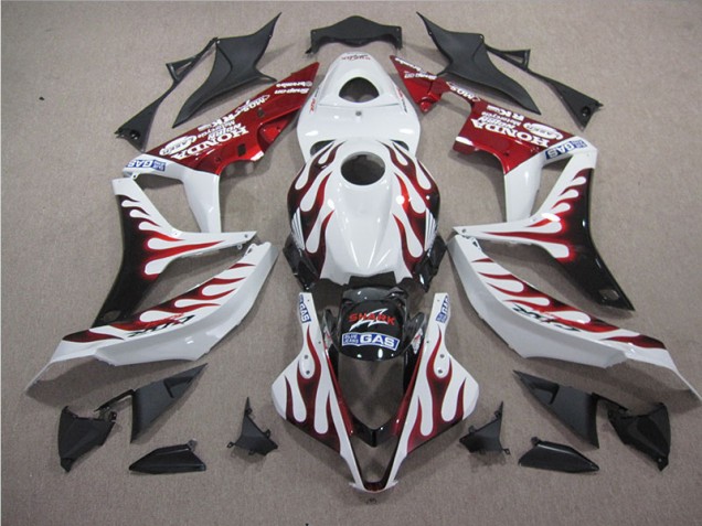 Discount 2007-2008 White Red Flame SHARK Honda CBR600RR Replacement Motorcycle Fairings Canada Discount 2007-2008 White Red Flame SHARK Honda CBR600RR Replacement Motorcycle Fairings Canada