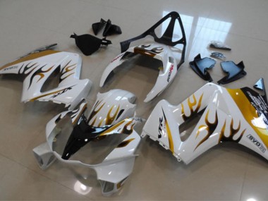 Discount 2002-2013 White Gold Flame Honda VFR800 Bike Fairings Canada