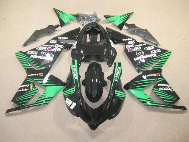 Discount 2003-2005 Black Green C-Shock Monster Kawasaki ZX10R Motorbike Fairing Canada Discount 2003-2005 Black Green C-Shock Monster Kawasaki ZX10R Motorbike Fairing Canada