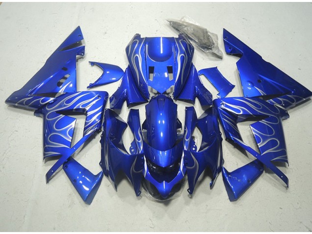 Discount 2003-2005 Blue White Flame Kawasaki ZX10R Motorcycle Replacement Fairings Canada Discount 2003-2005 Blue White Flame Kawasaki ZX10R Motorcycle Replacement Fairings Canada