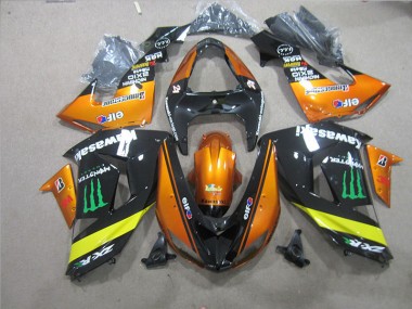 Discount 2006-2007 Black Orange Monster Kawasaki ZX10R Motorcycle Fairing Kits Canada
