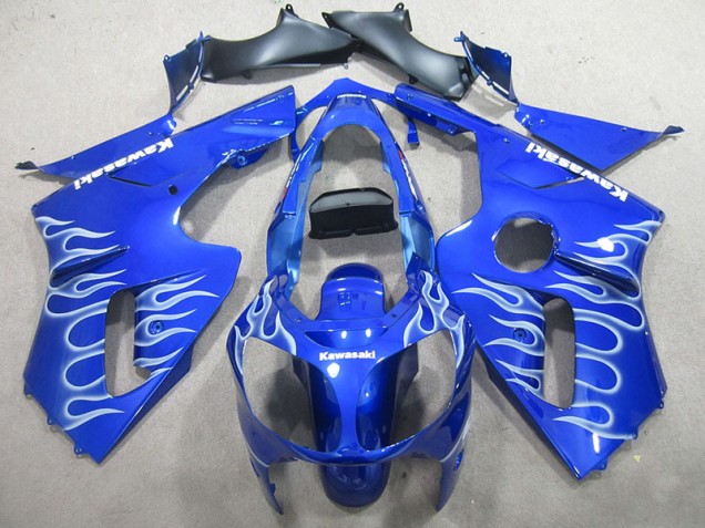 Discount 2002-2006 Blue White Flame Kawasaki ZX12R Motorbike Fairing Kits Canada Discount 2002-2006 Blue White Flame Kawasaki ZX12R Motorbike Fairing Kits Canada