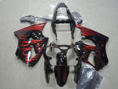Discount 2000-2002 Black Red Flame Kawasaki ZX6R Motorbike Fairing Kits Canada