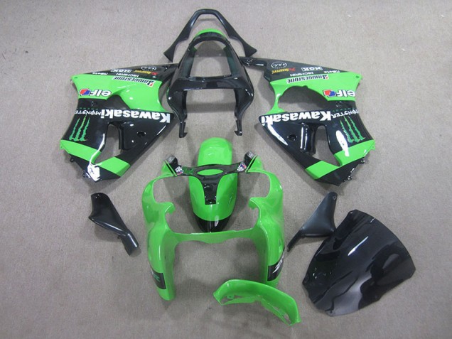 Discount 2000-2002 Black Green Monster Kawasaki ZX6R Motor Fairings Canada Discount 2000-2002 Black Green Monster Kawasaki ZX6R Motor Fairings Canada