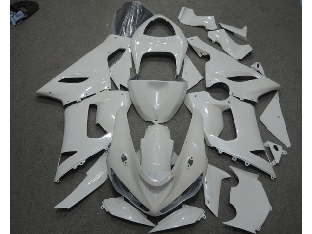 Discount 2005-2006 White Kawasaki ZX6R Motorcycle Fairings Kit Canada Discount 2005-2006 White Kawasaki ZX6R Motorcycle Fairings Kit Canada