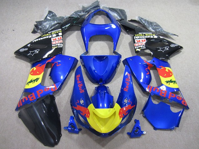Discount 2005-2006 Blue Red Bull Ninja Kawasaki ZX6R Motorcycle Fairing Kit Canada Discount 2005-2006 Blue Red Bull Ninja Kawasaki ZX6R Motorcycle Fairing Kit Canada