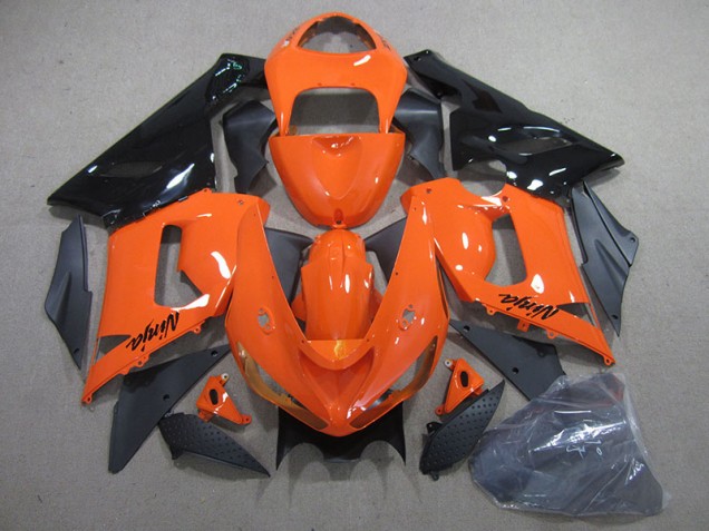 Discount 2005-2006 Orange Black Ninja Kawasaki ZX6R Bike Fairing Canada Discount 2005-2006 Orange Black Ninja Kawasaki ZX6R Bike Fairing Canada