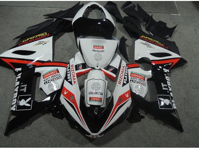 Discount 2005-2006 White Black Rizoma Playboy Kawasaki ZX6R Bike Fairings Canada Discount 2005-2006 White Black Rizoma Playboy Kawasaki ZX6R Bike Fairings Canada