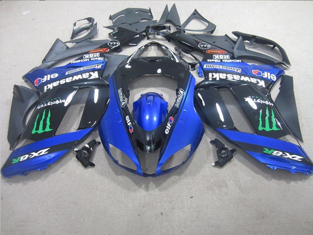 Discount 2007-2008 Black Blue Monster Kawasaki ZX6R Motorcycle Replacement Fairings Canada