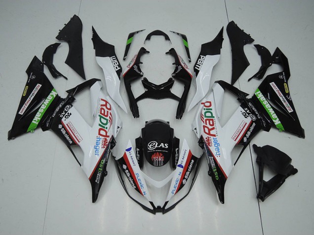 Discount 2013-2018 Black White Rapid Hager Kawasaki ZX6R Motorbike Fairing Canada Discount 2013-2018 Black White Rapid Hager Kawasaki ZX6R Motorbike Fairing Canada