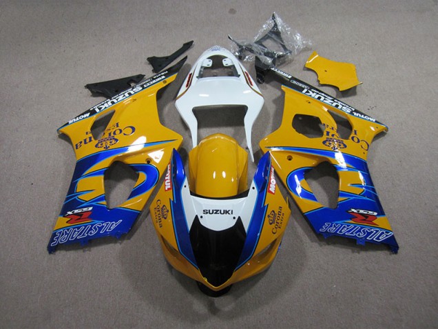 Discount 2003-2004 Yellow Blue Corona Extra Suzuki GSXR1000 Motorcycle Fairing Kit Canada Discount 2003-2004 Yellow Blue Corona Extra Suzuki GSXR1000 Motorcycle Fairing Kit Canada