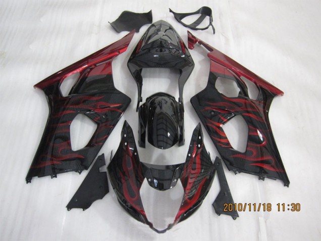 Discount 2003-2004 Black Red Flame Suzuki GSXR1000 Motorcycle Bodywork Canada Discount 2003-2004 Black Red Flame Suzuki GSXR1000 Motorcycle Bodywork Canada