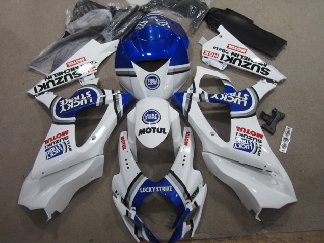 Discount 2007-2008 White Blue Lucky Strike Red Motul Suzuki GSXR1000 Moto Fairings Canada Discount 2007-2008 White Blue Lucky Strike Red Motul Suzuki GSXR1000 Moto Fairings Canada