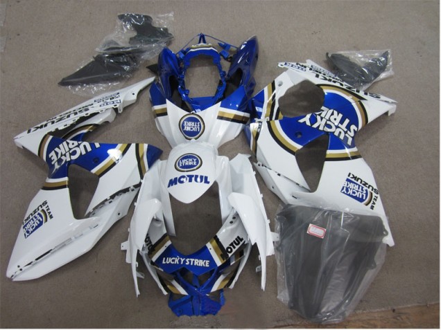Discount 2009-2016 White Lucky Strike Blue Motul Suzuki GSXR1000 Motorcycle Fairings Canada Discount 2009-2016 White Lucky Strike Blue Motul Suzuki GSXR1000 Motorcycle Fairings Canada