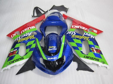 Discount 2001-2003 Blue Green Red Telefumia Movistar Suzuki GSXR600 Motorbike Fairing Canada