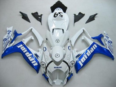 Discount 2006-2007 White Blue Jordan Suzuki GSXR600 Motorcycle Fairings Kit Canada