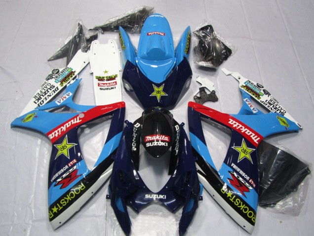 Discount 2006-2007 Blue White Rockstar Makita Suzuki GSXR600 Motor Bike Fairings Canada Discount 2006-2007 Blue White Rockstar Makita Suzuki GSXR600 Motor Bike Fairings Canada
