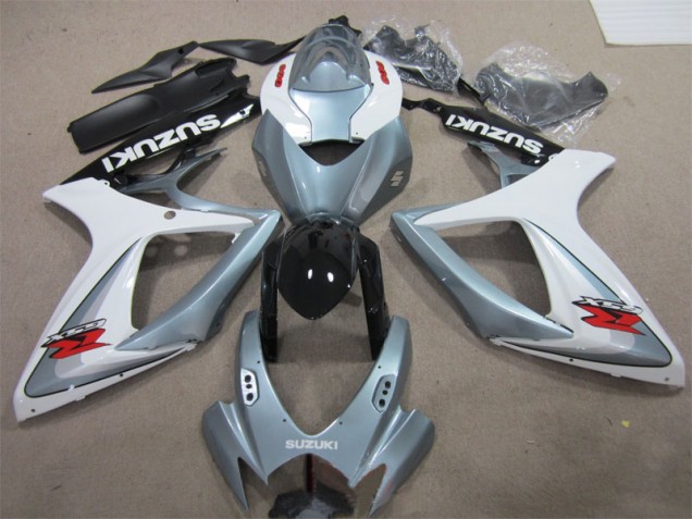 Discount 2006-2007 White Grey Suzuki GSXR600 Motorbike Fairings Canada Discount 2006-2007 White Grey Suzuki GSXR600 Motorbike Fairings Canada