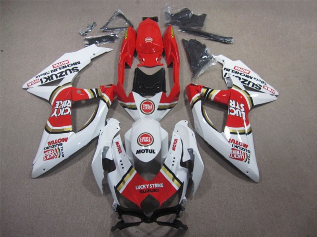 Discount 2008-2010 White Lucky Strike Red Motul Suzuki GSXR600 Motorbike Fairing Canada Discount 2008-2010 White Lucky Strike Red Motul Suzuki GSXR600 Motorbike Fairing Canada
