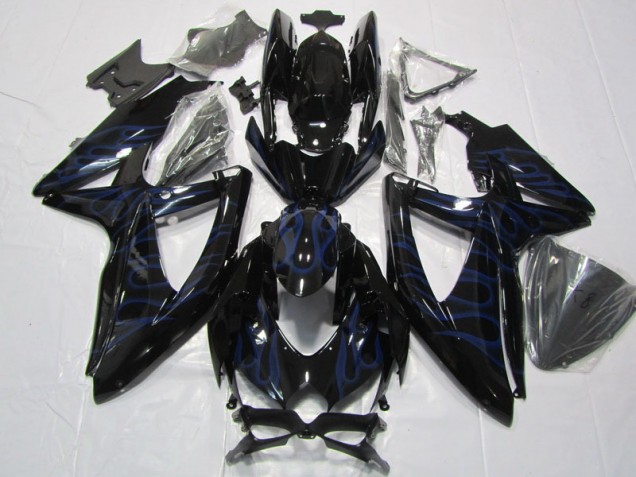 Discount 2008-2010 Black Blue Flame Suzuki GSXR600 Bike Fairing Canada Discount 2008-2010 Black Blue Flame Suzuki GSXR600 Bike Fairing Canada