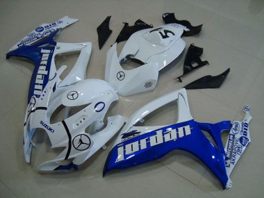 Discount 2006-2007 Blue White Jordan Suzuki GSXR750 Motorcycle Fairings Kits Canada