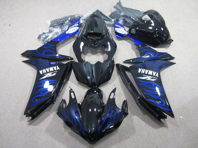 Discount 2007-2008 Black with Blue Flame Yamaha YZF R1 Motorcycle Fairing Kit Canada Discount 2007-2008 Black with Blue Flame Yamaha YZF R1 Motorcycle Fairing Kit Canada