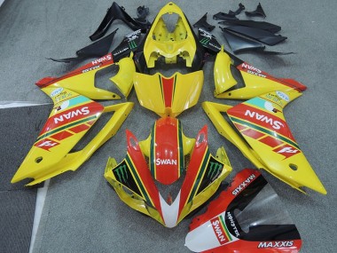 Discount 2007-2008 Yellow Red Swan Yamaha YZF R1 Moto Fairings Canada