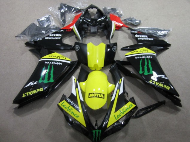 Discount 2007-2008 Black Yellow Motul Leovince Yamaha YZF R1 Motorcycle Fairings Kit Canada Discount 2007-2008 Black Yellow Motul Leovince Yamaha YZF R1 Motorcycle Fairings Kit Canada