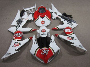 Discount 2008-2016 Red White Lucky Strike Yamaha YZF R6 Replacement Motorcycle Fairings Canada